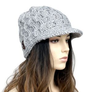 Women’s Winter Brim Hat Newsboy Cap Grey Color